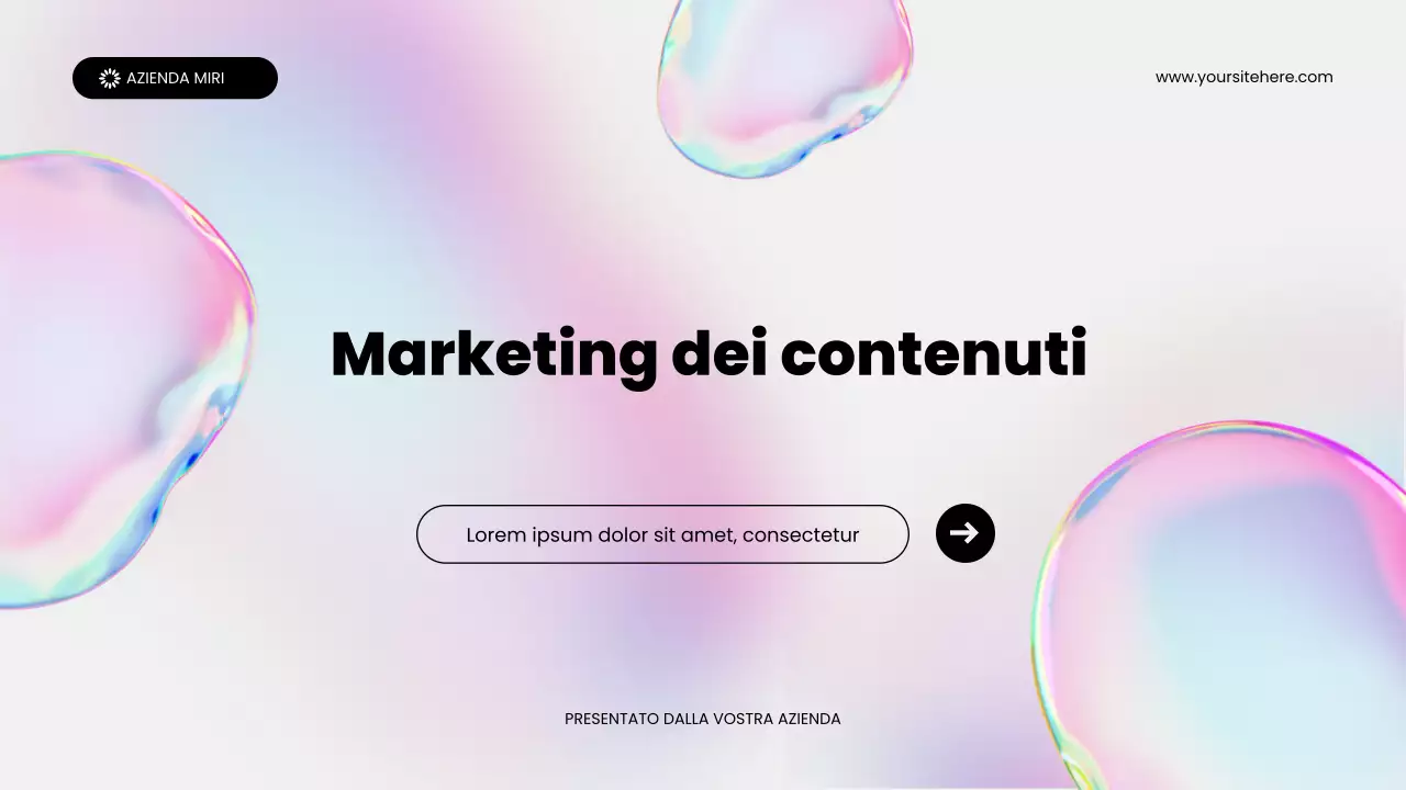 presentazione di promozione del marketing dei contenuti astratti olografici arcobaleno