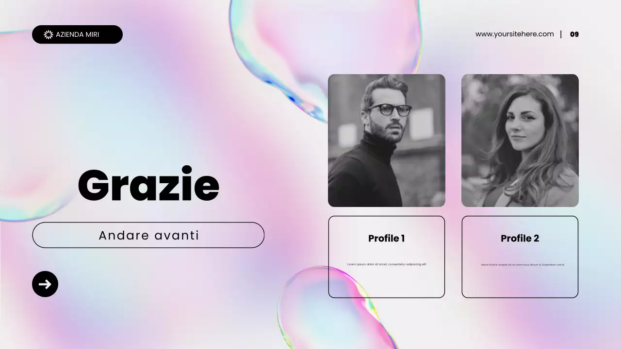 presentazione di promozione del marketing dei contenuti astratti olografici arcobaleno