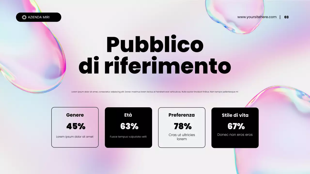 presentazione di promozione del marketing dei contenuti astratti olografici arcobaleno