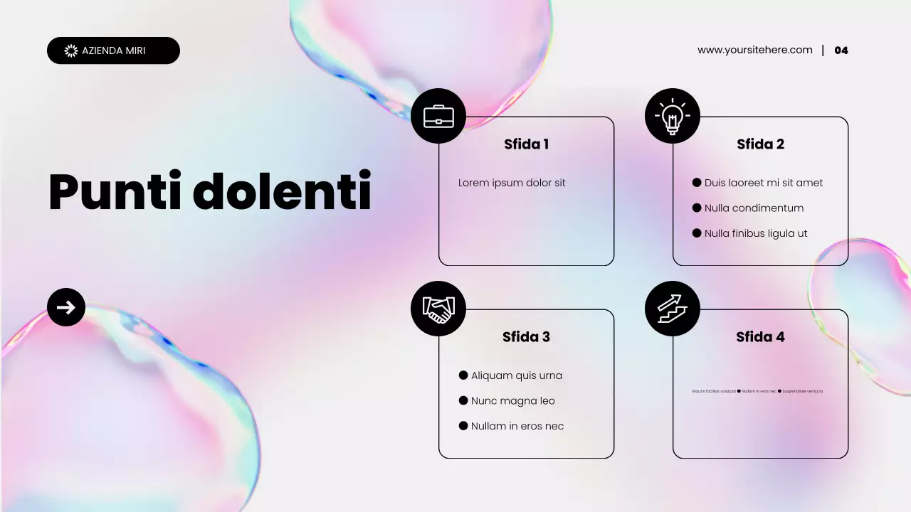 presentazione di promozione del marketing dei contenuti astratti olografici arcobaleno