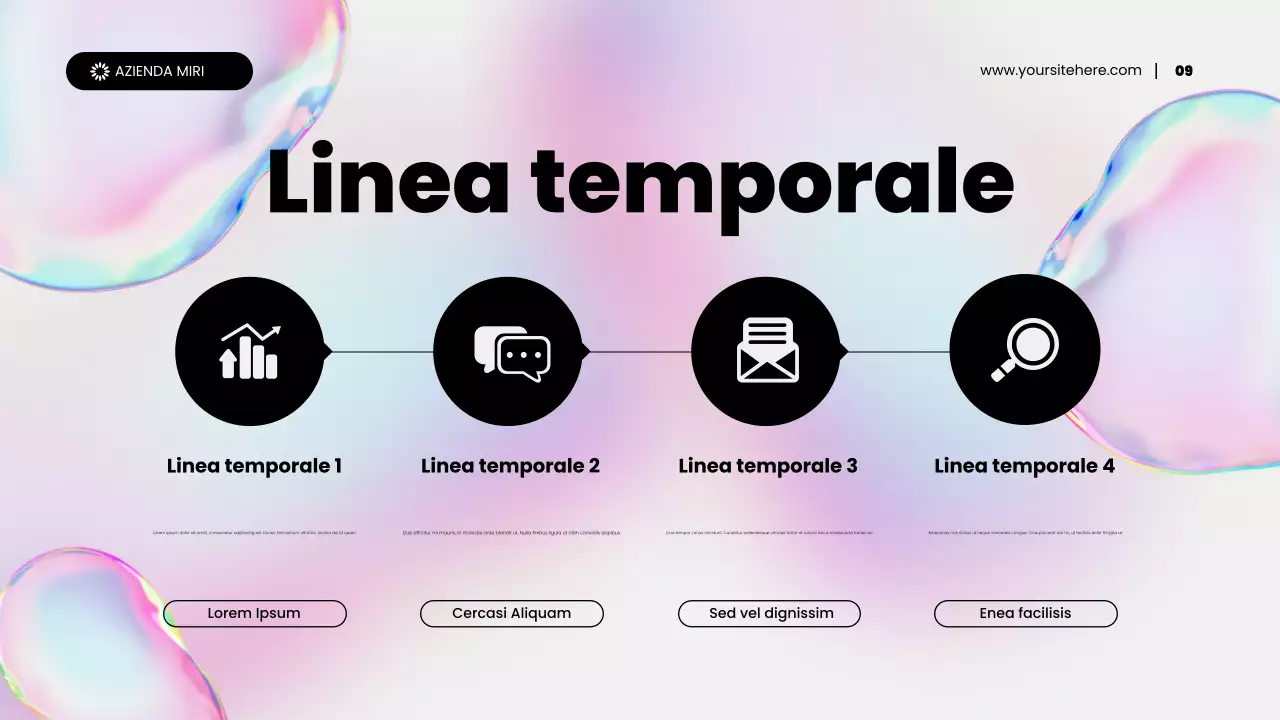 presentazione di promozione del marketing dei contenuti astratti olografici arcobaleno