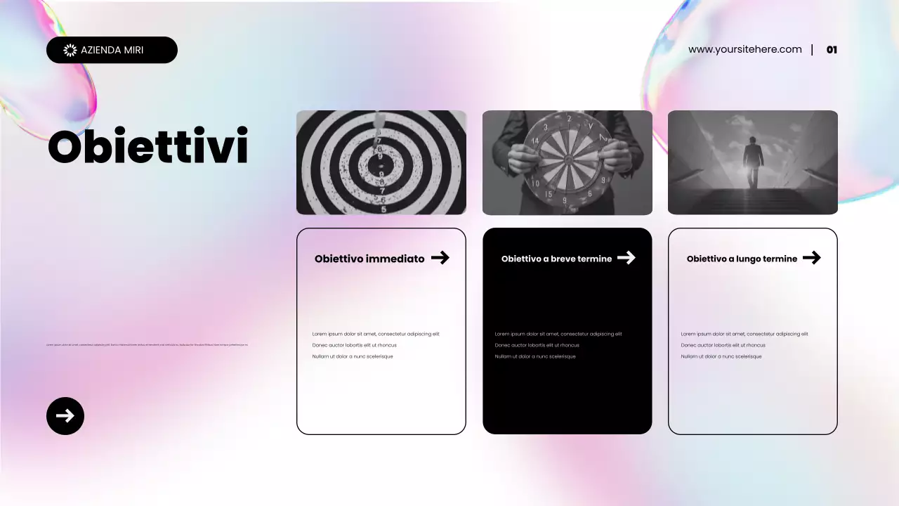 presentazione di promozione del marketing dei contenuti astratti olografici arcobaleno