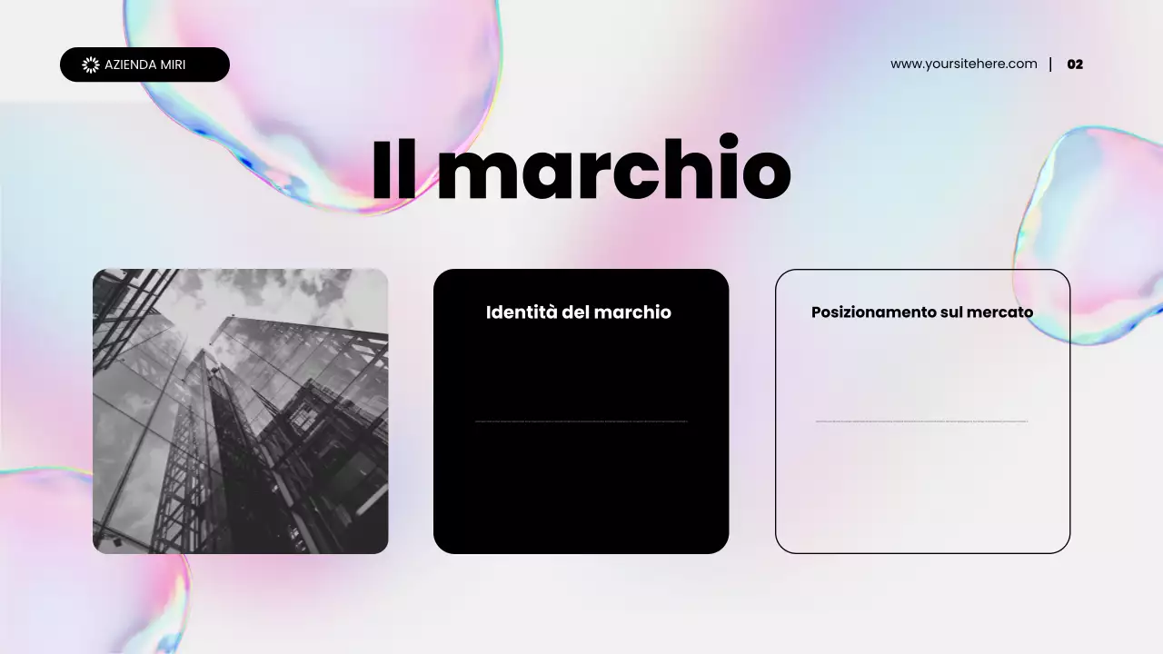 presentazione di promozione del marketing dei contenuti astratti olografici arcobaleno