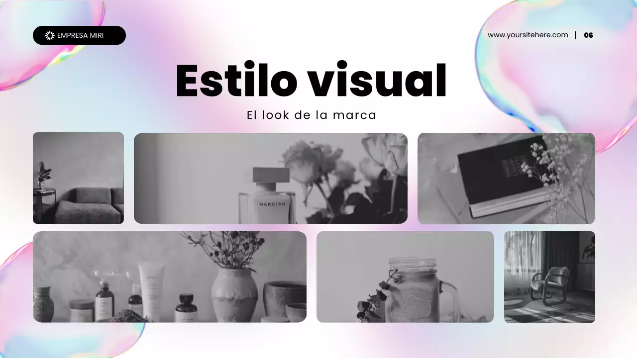 Presentación de promoción de marketing de contenidos abstractos holográficos de arcoíris