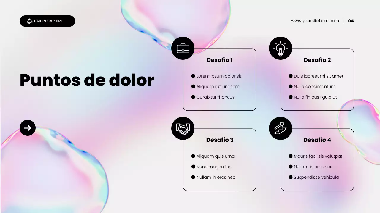 Presentación de promoción de marketing de contenidos abstractos holográficos de arcoíris