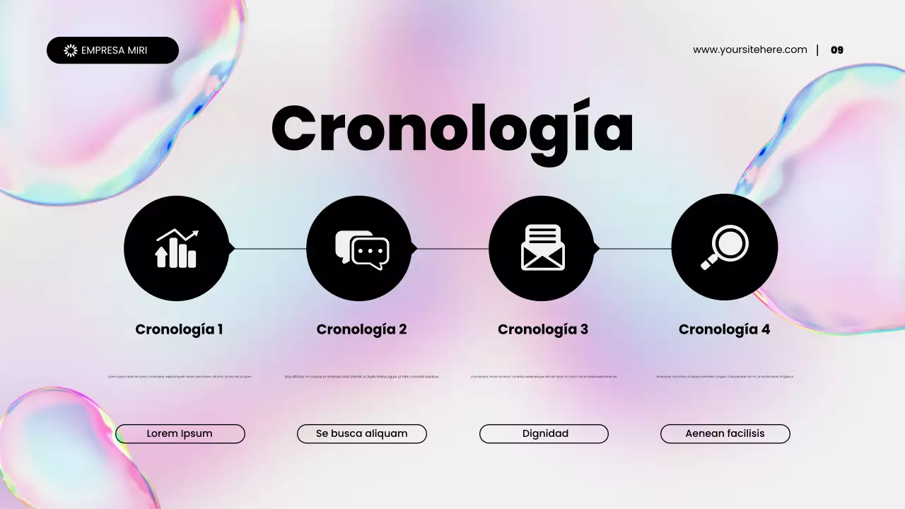 Presentación de promoción de marketing de contenidos abstractos holográficos de arcoíris