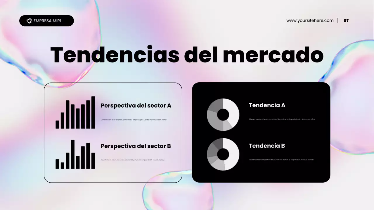Presentación de promoción de marketing de contenidos abstractos holográficos de arcoíris