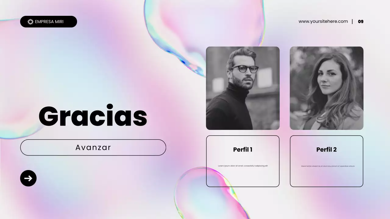 Presentación de promoción de marketing de contenidos abstractos holográficos de arcoíris