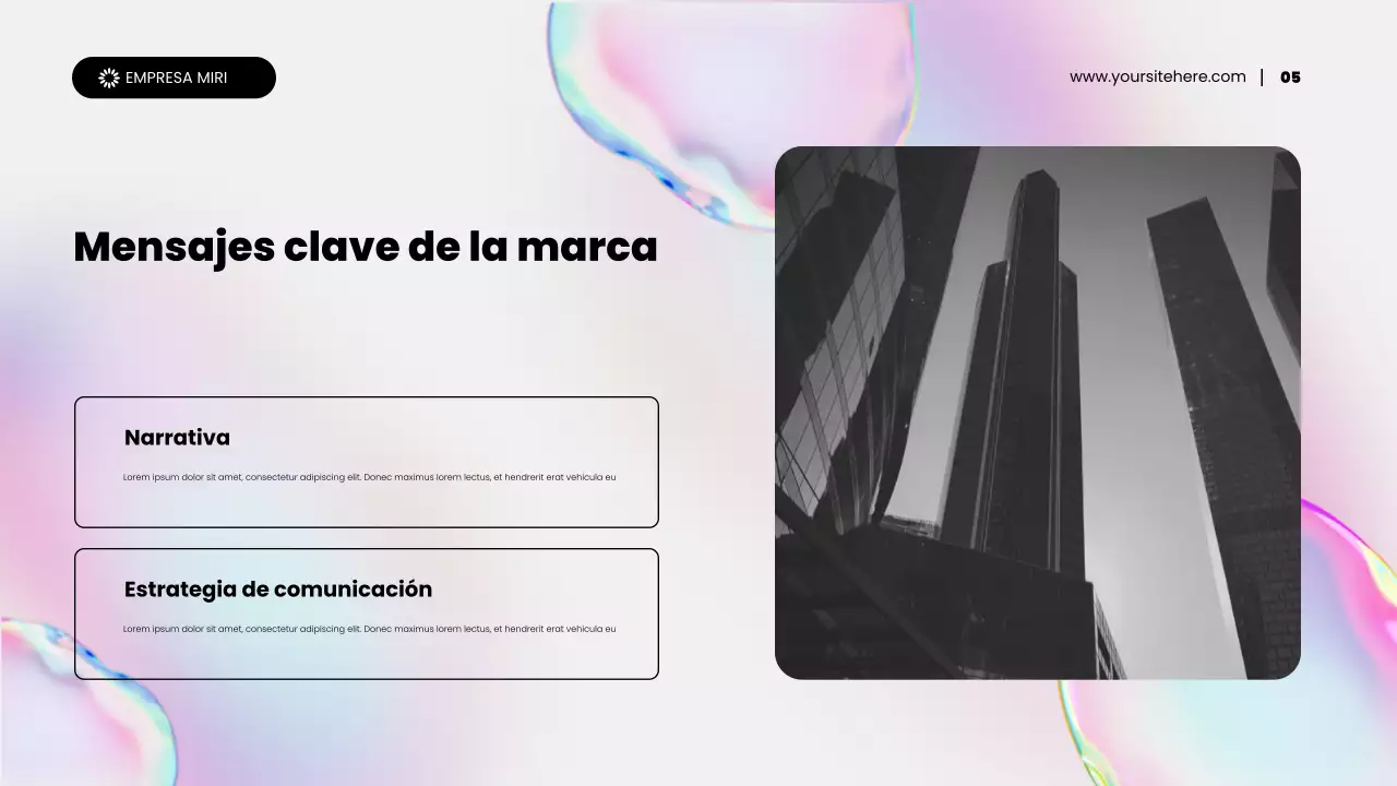 Presentación de promoción de marketing de contenidos abstractos holográficos de arcoíris