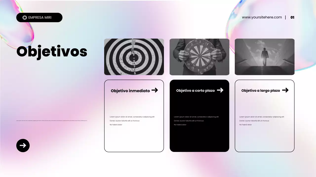 Presentación de promoción de marketing de contenidos abstractos holográficos de arcoíris