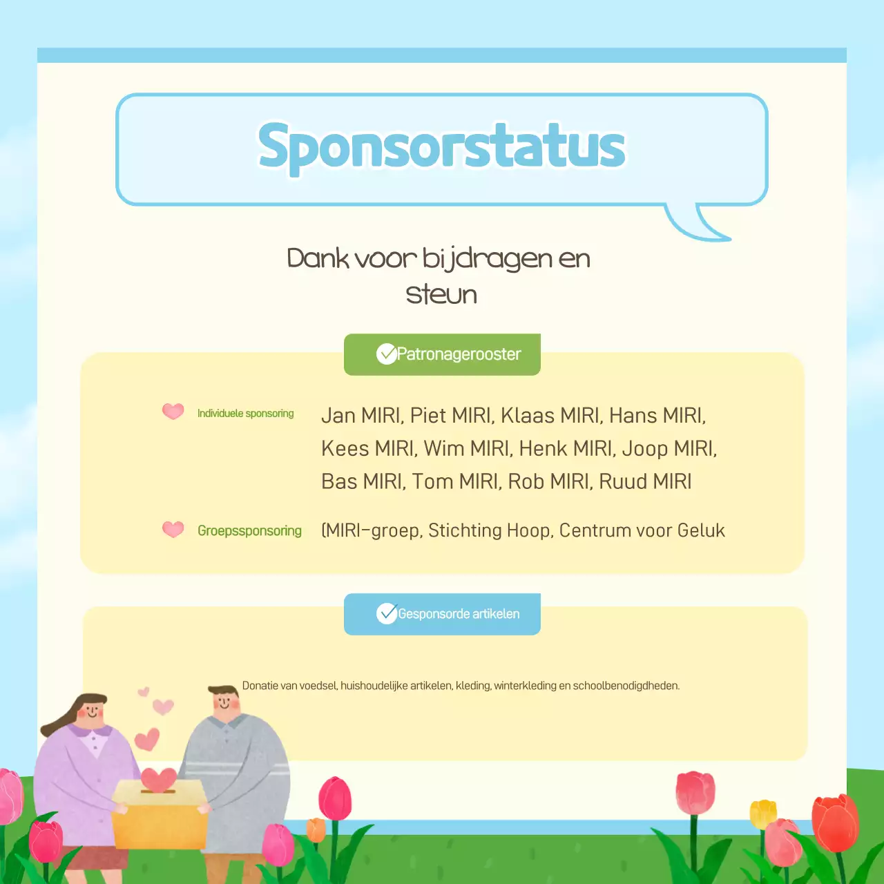 Promotie van het Sky Blue Baby Welfare Center