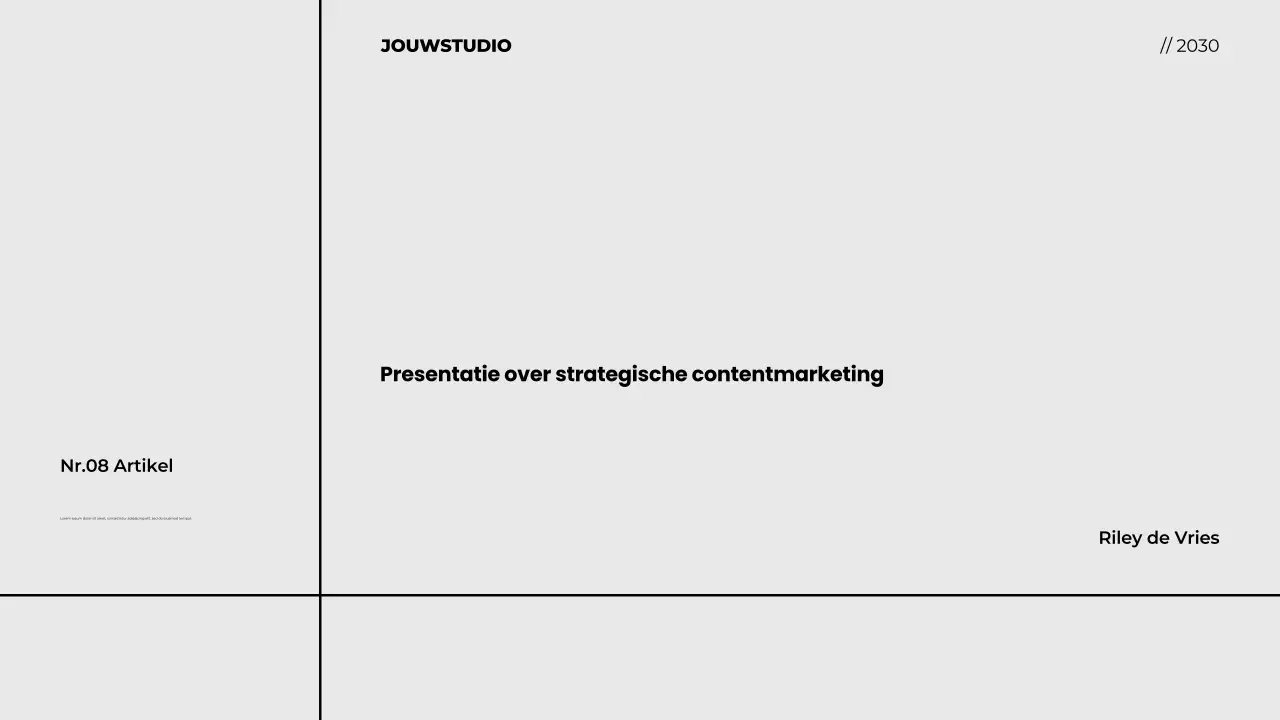 Moderne minimalistische strategische contentmarketingpresentatie