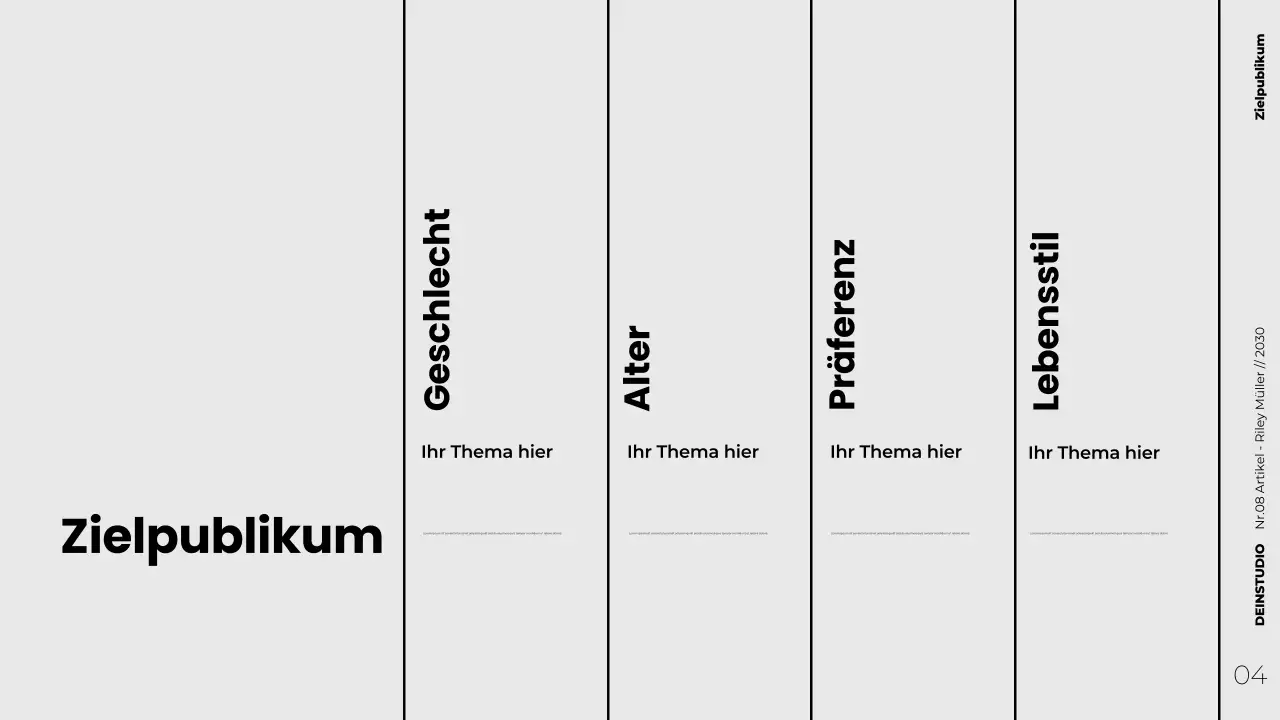 Moderne minimalistische strategische Content-Marketing-Präsentation