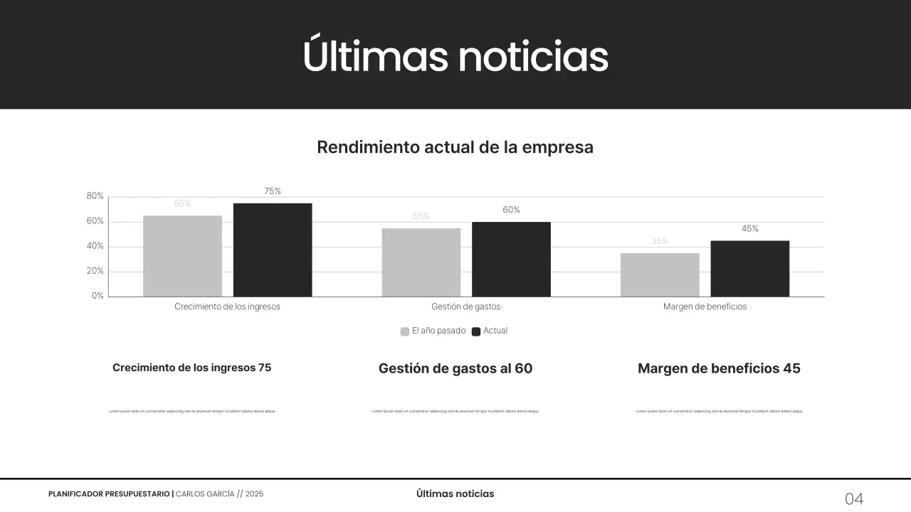 Presentación del planificador de presupuesto minimalista en escala de grises