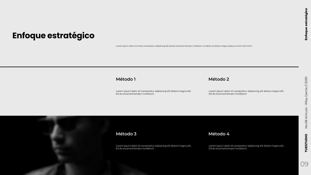 Presentación de marketing de contenidos estratégicos minimalista y moderna