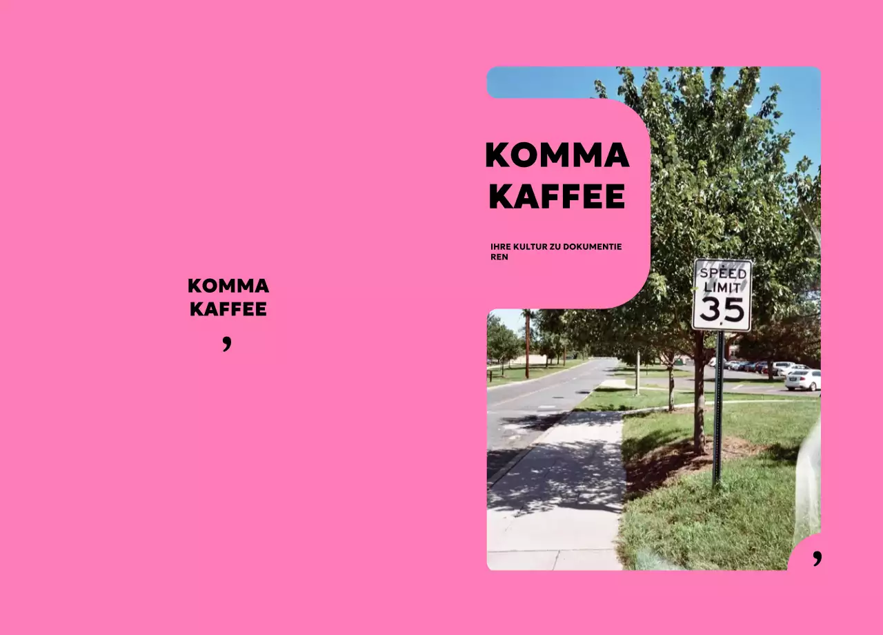 Pink Modern Cafe-Werbung