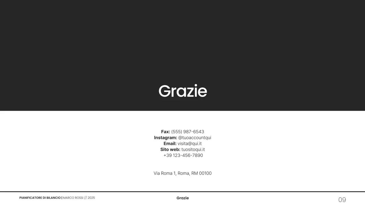 Presentazione del pianificatore di budget minimalista in scala di grigi