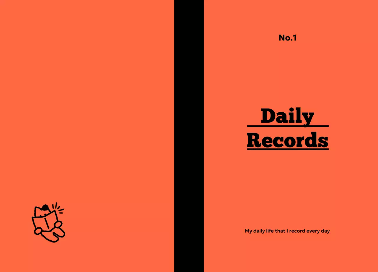 Frase Buku Harian Sederhana Berwarna Oranye