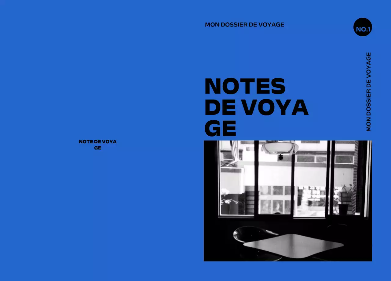 Notes de voyage modernes bleues