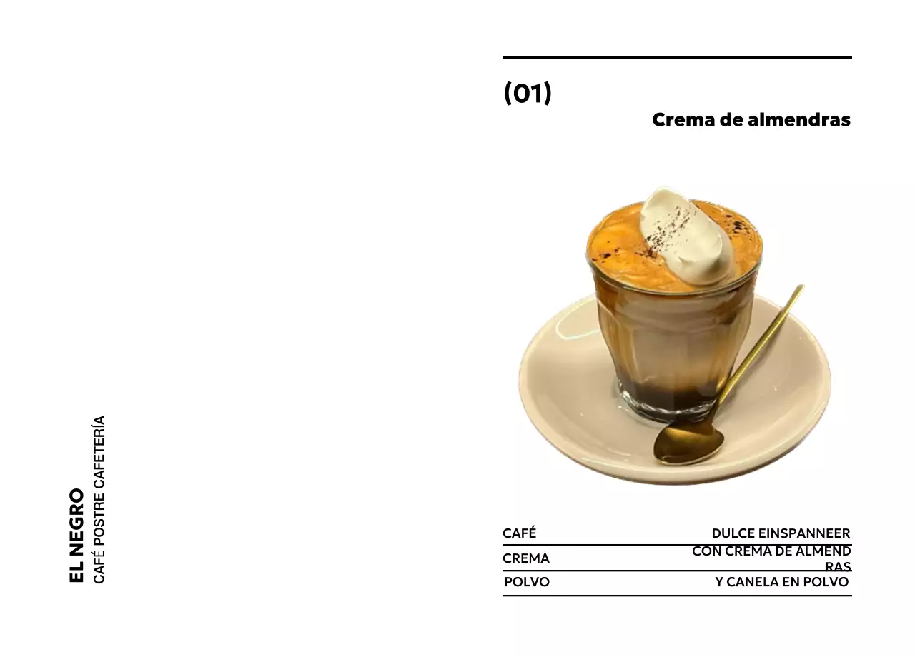 Menú de Café Blanco Moderno