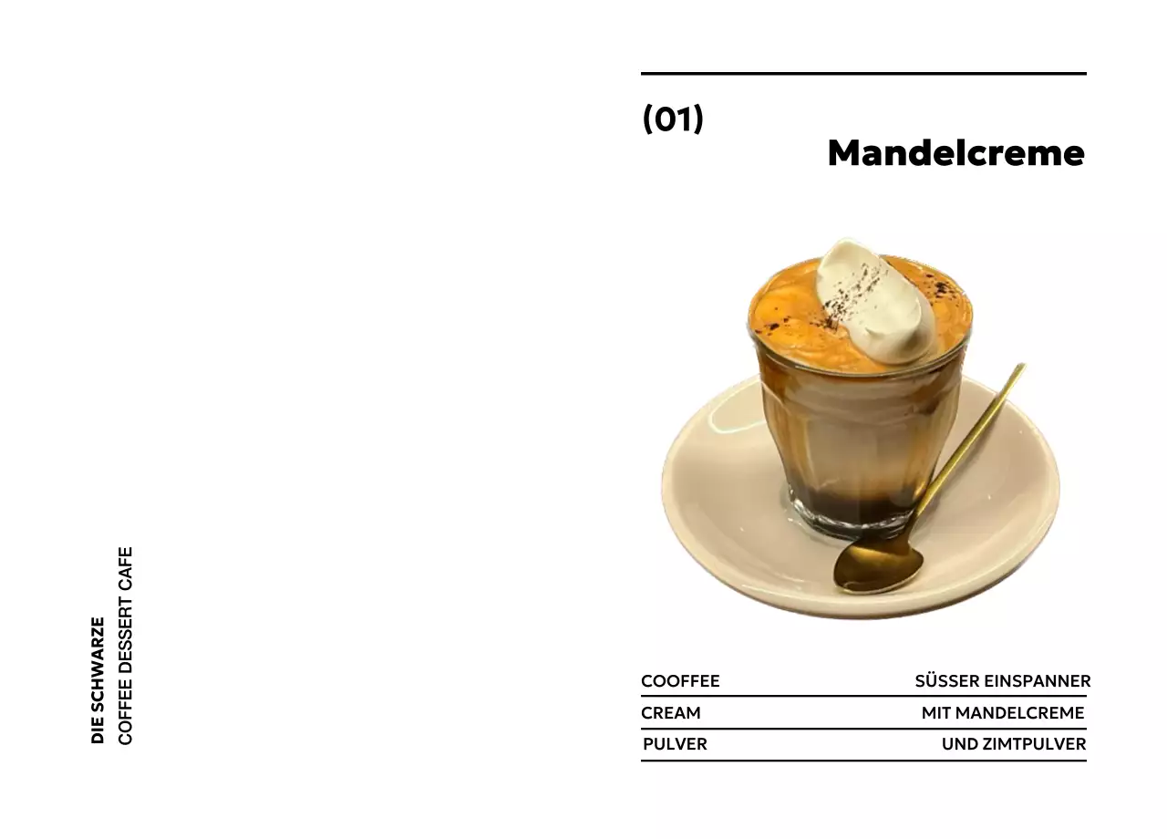 Weißes modernes Kaffeemenü