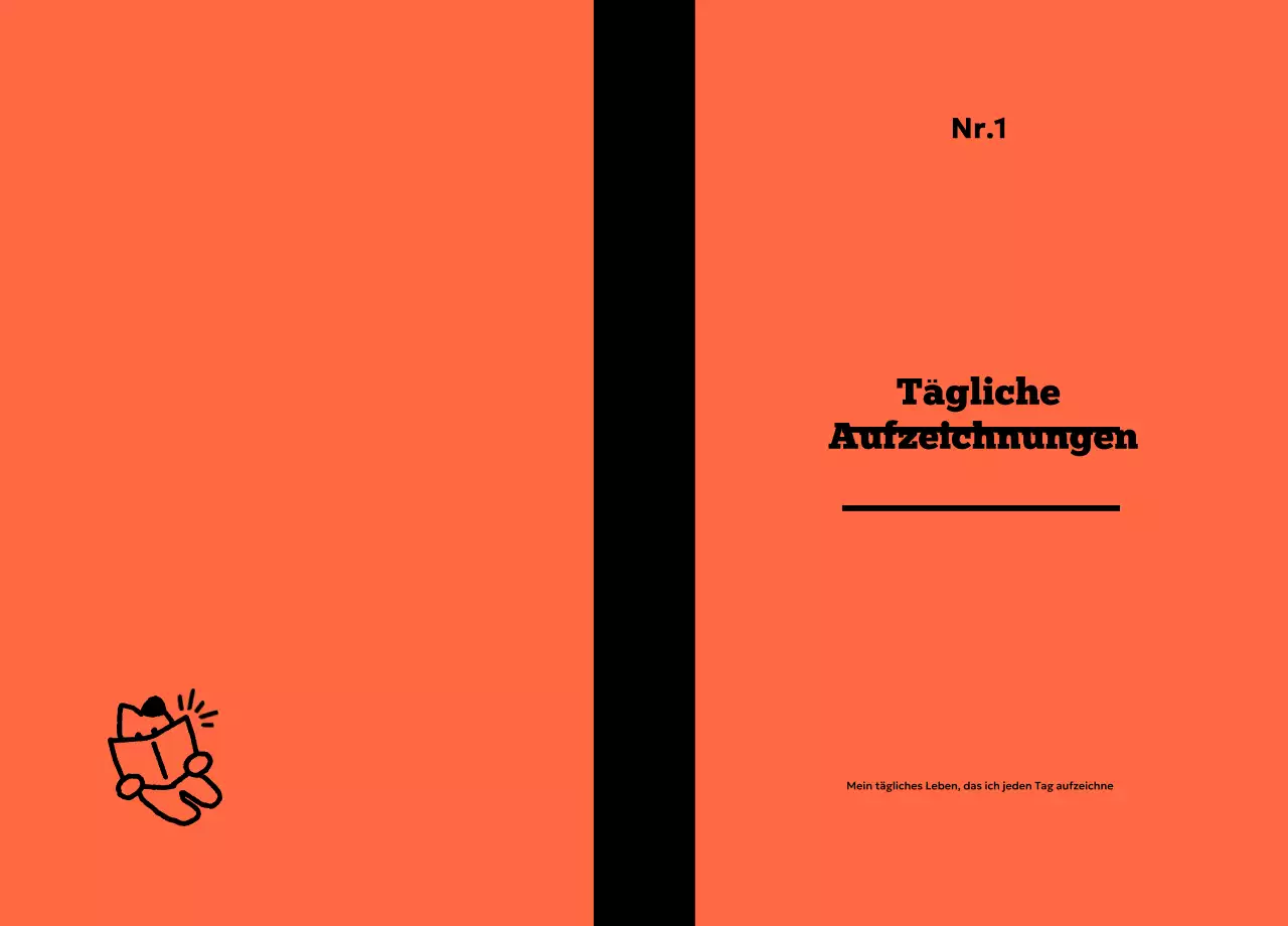 Orangefarbener einfacher Tagebuchsatz