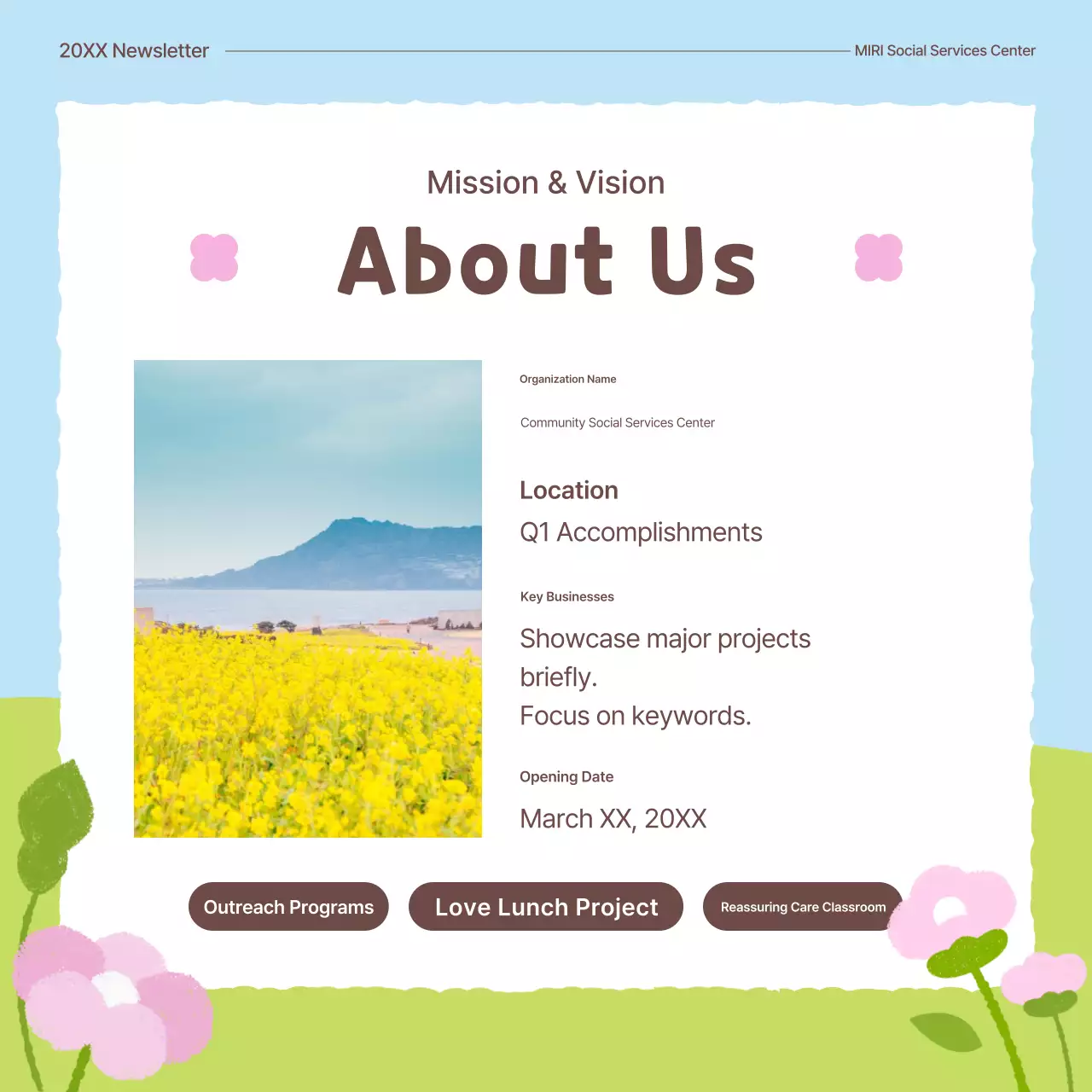 Green Baby Public Institution Spring Flower Introduction