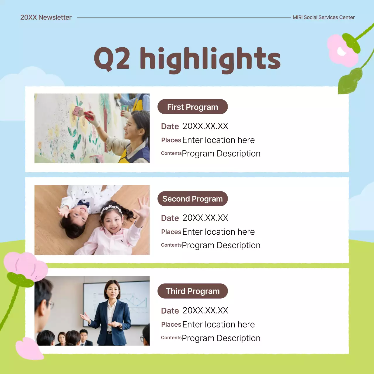 Green Baby Public Institution Spring Flower Introduction