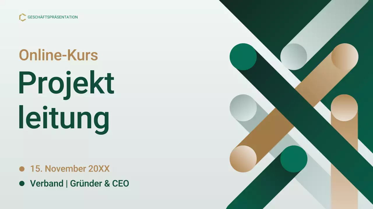 Green Gold Professioneller Projektmanagementplan Präsentation