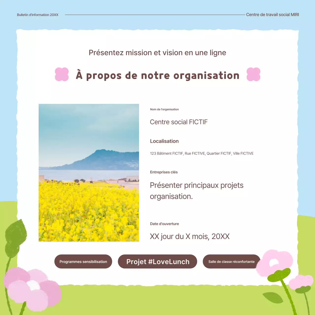 Institution publique Green Baby Spring Flower Introduction