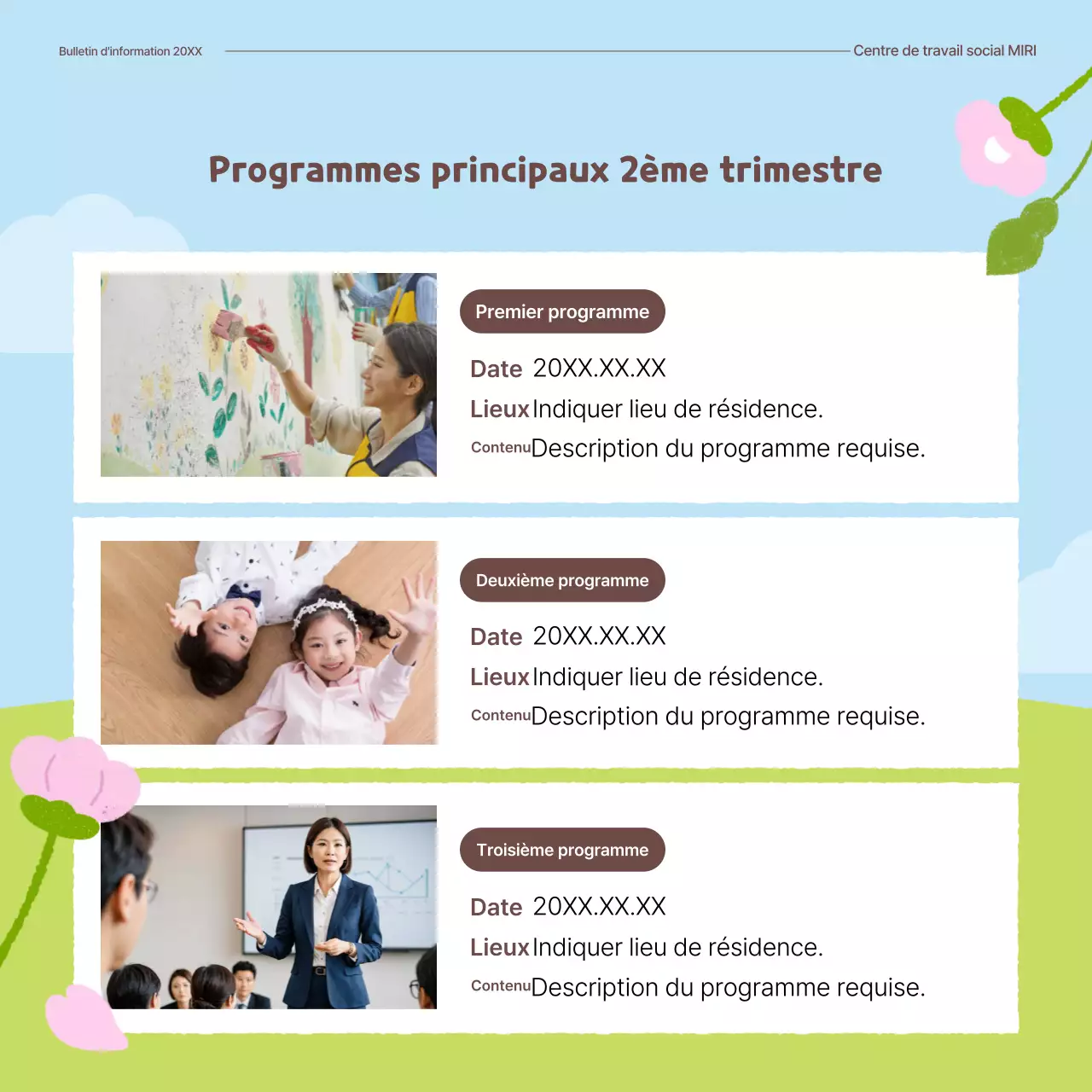 Institution publique Green Baby Spring Flower Introduction