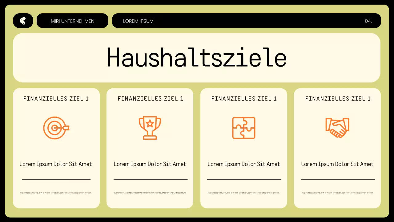 gelber moderner Budgetplaner