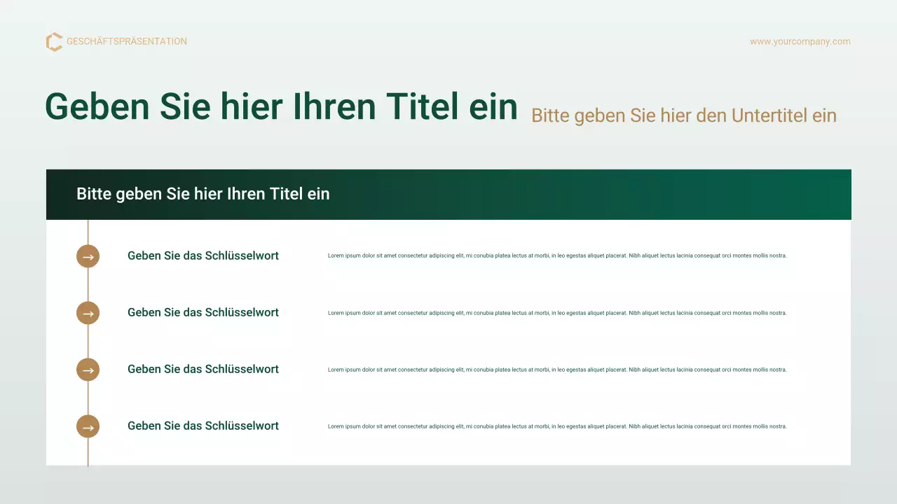 Green Gold Professioneller Projektmanagementplan Präsentation