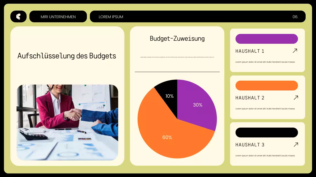 gelber moderner Budgetplaner