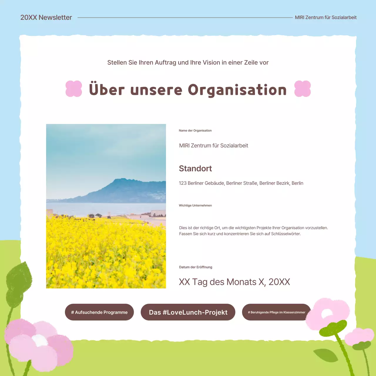 Grünes Baby Öffentliche Einrichtung Frühlingsblume Einführung