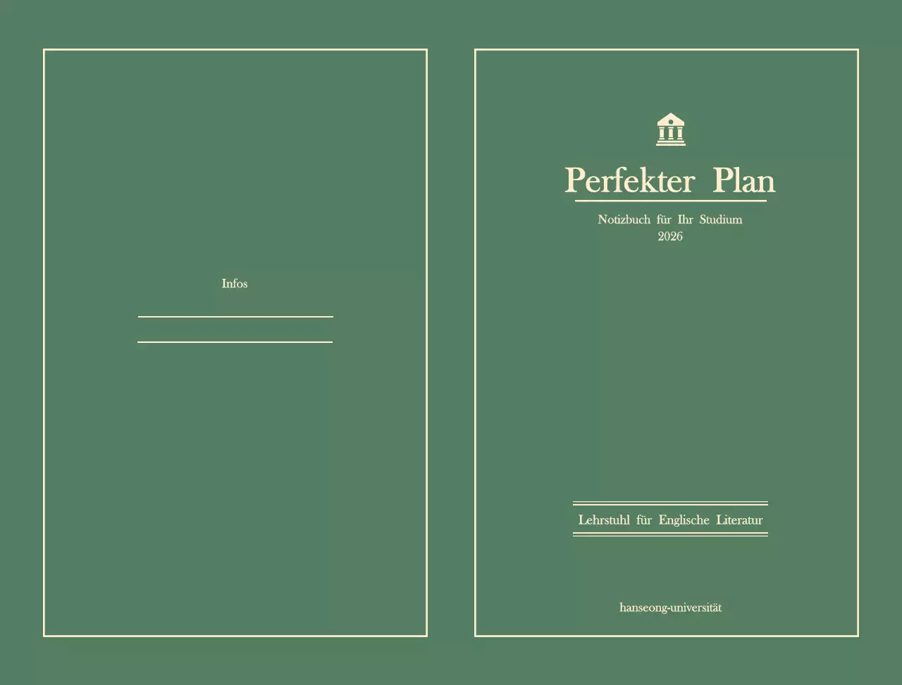 Khakifarbenes Briefpapier mit einfachen Notizen