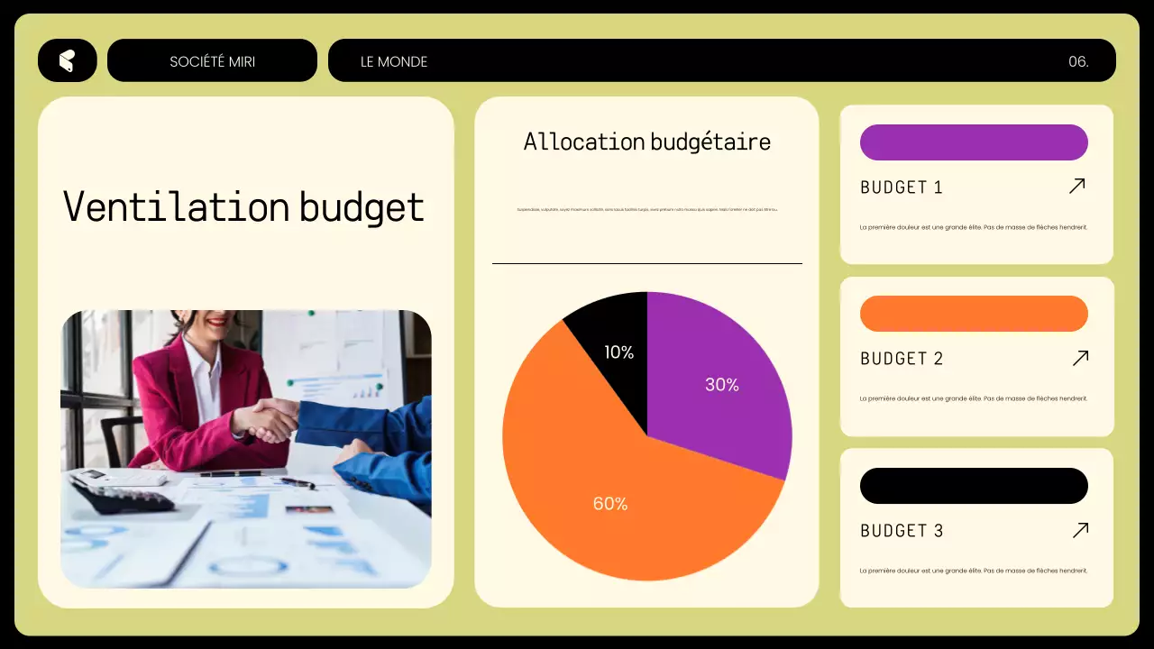 planificateur de budget moderne jaune