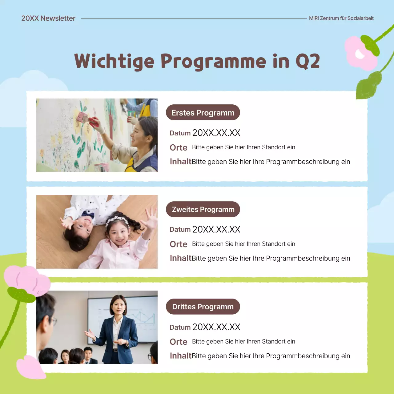 Grünes Baby Öffentliche Einrichtung Frühlingsblume Einführung