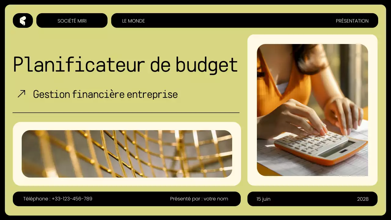 planificateur de budget moderne jaune