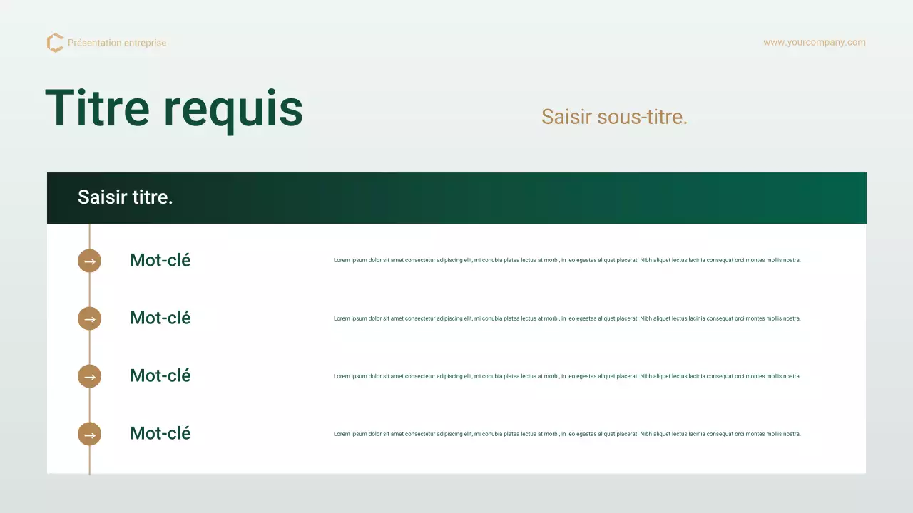 Présentation du plan de gestion de projet professionnel Green Gold