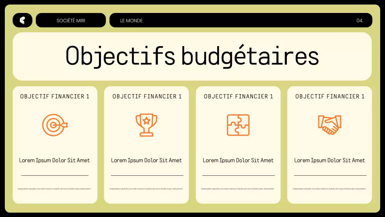 planificateur de budget moderne jaune
