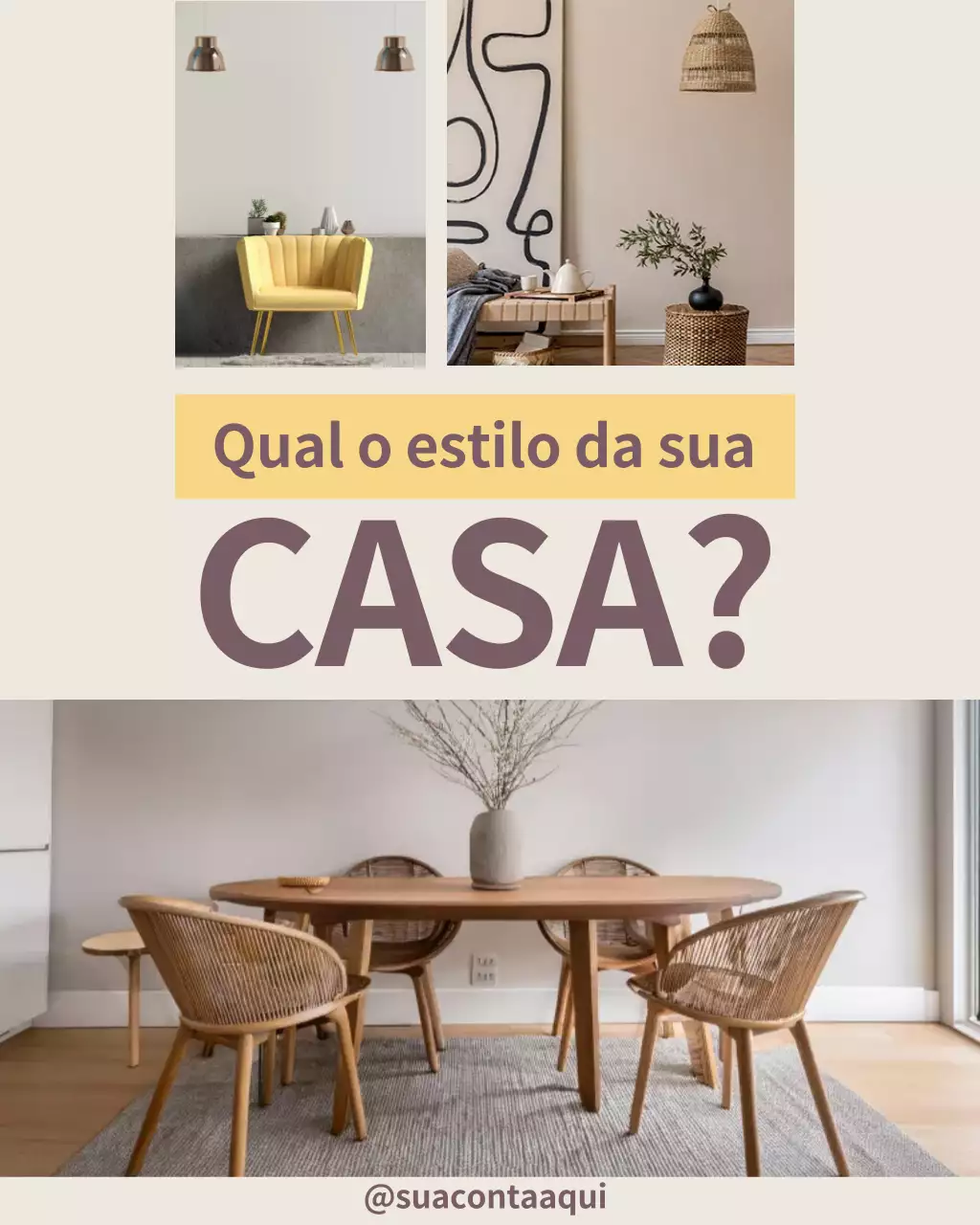 Anúncio de decoração de interiores moderna - postagem nas redes sociais