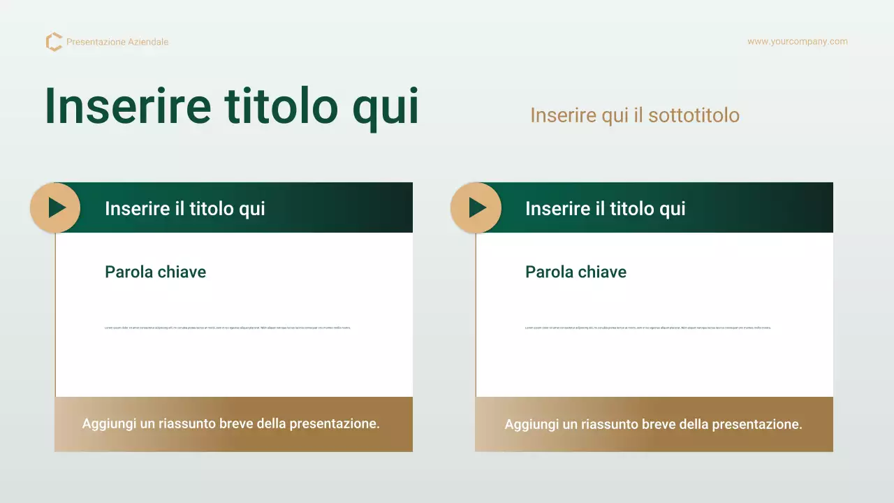 Presentazione del piano di gestione del progetto professionale Green Gold