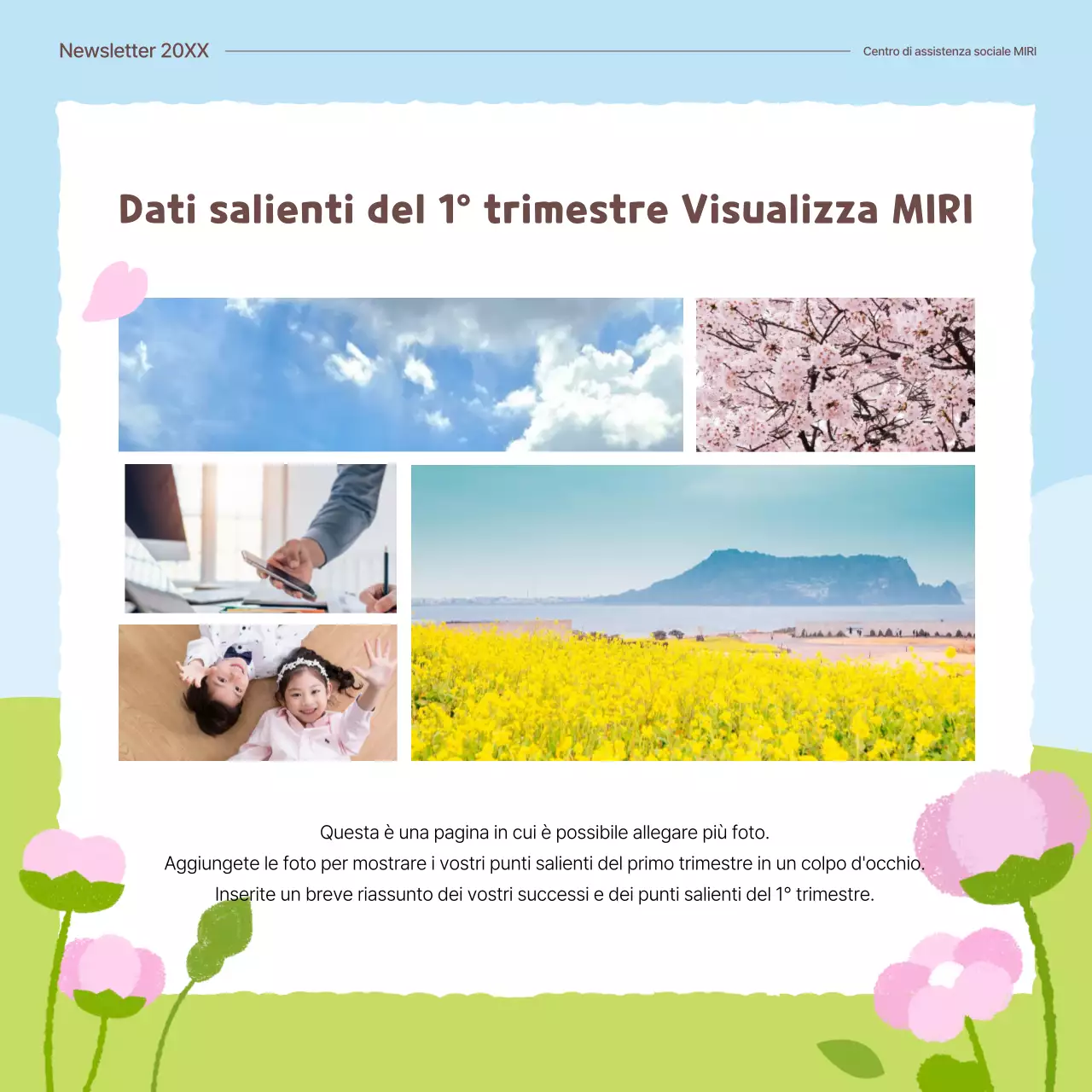 Introduzione al fiore di primavera dell'istituzione pubblica Green Baby