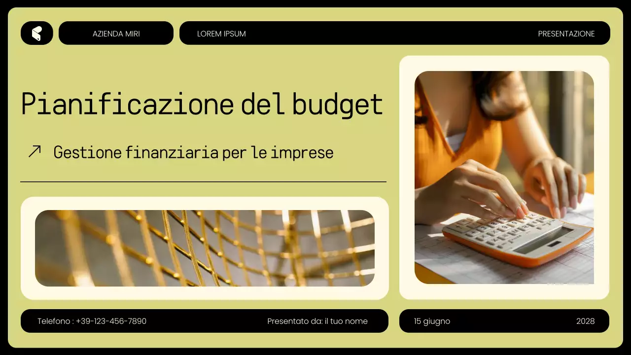 pianificatore di budget moderno giallo