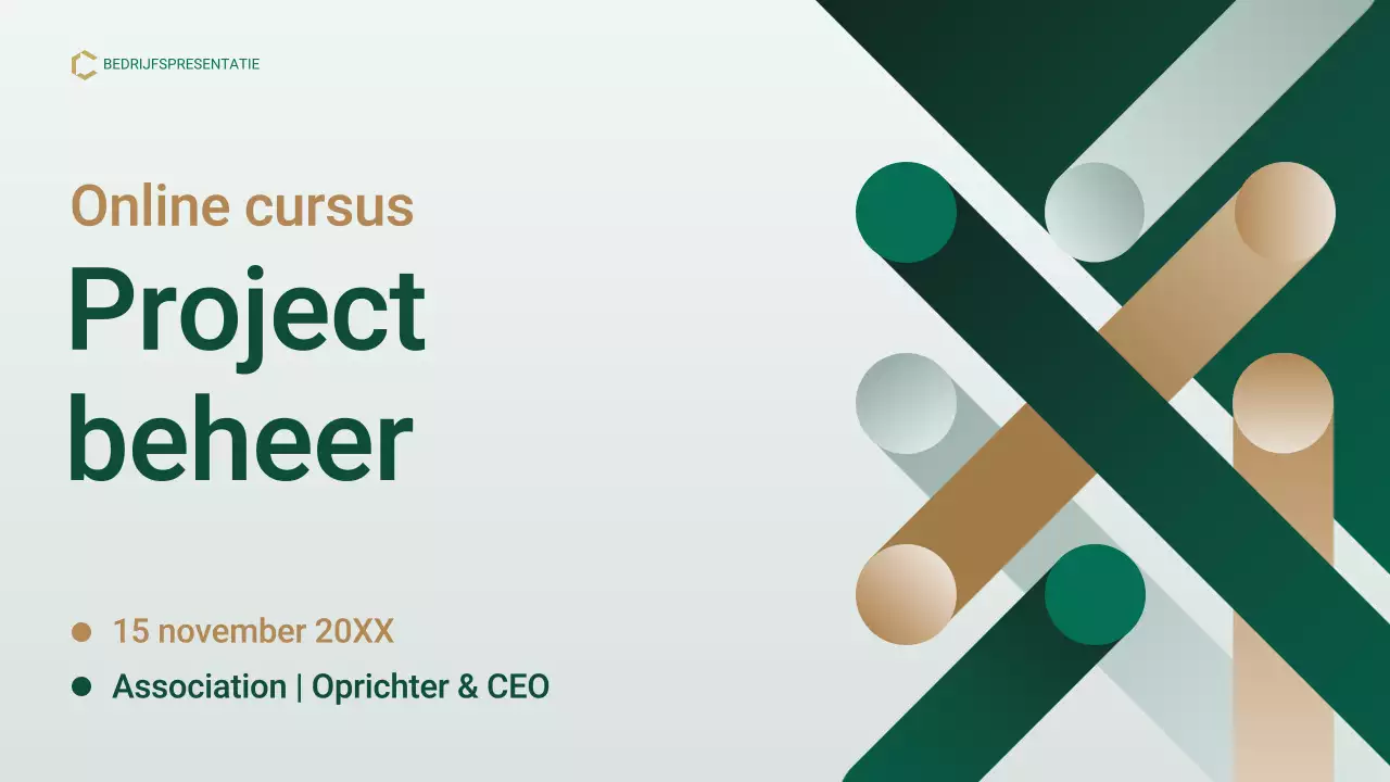 Green Gold Professional Project Management Plan Presentatie