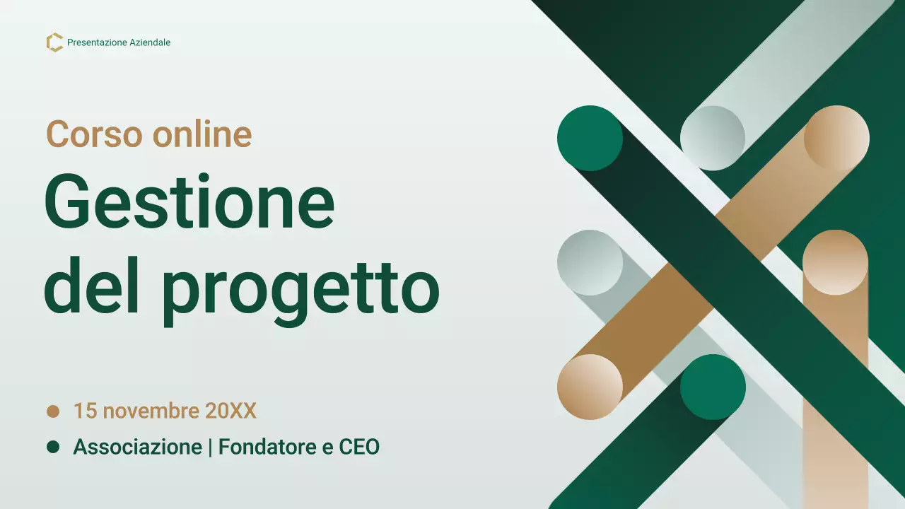 Presentazione del piano di gestione del progetto professionale Green Gold