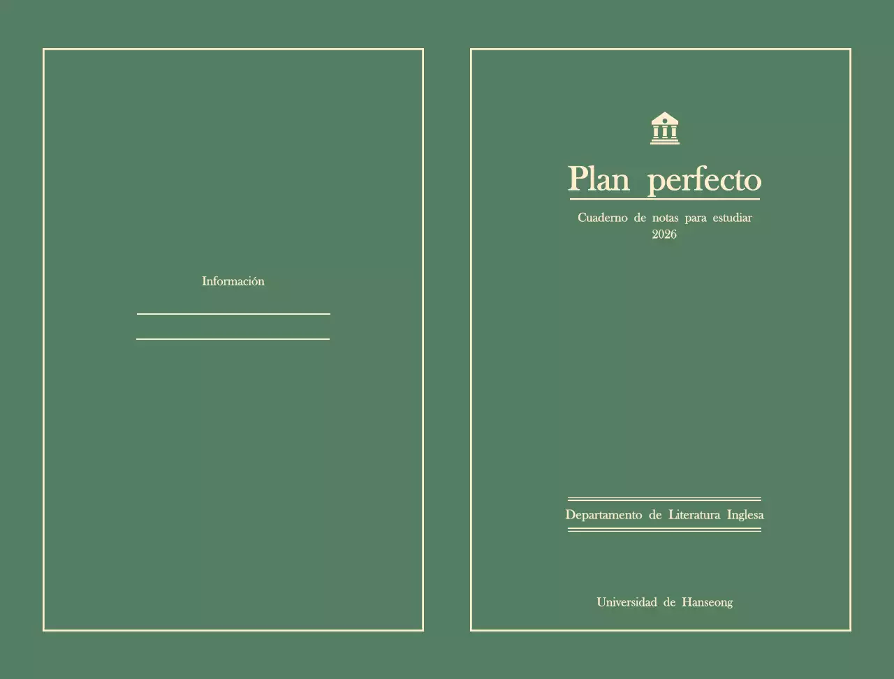 Papelería con notas simples en color caqui