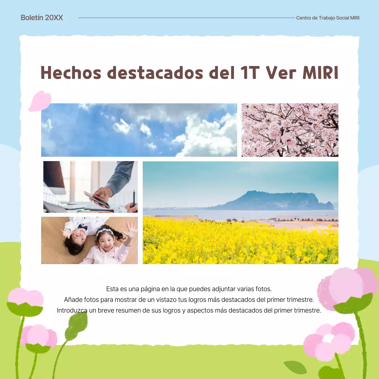 Introducción a la flor de primavera de la institución pública Green Baby