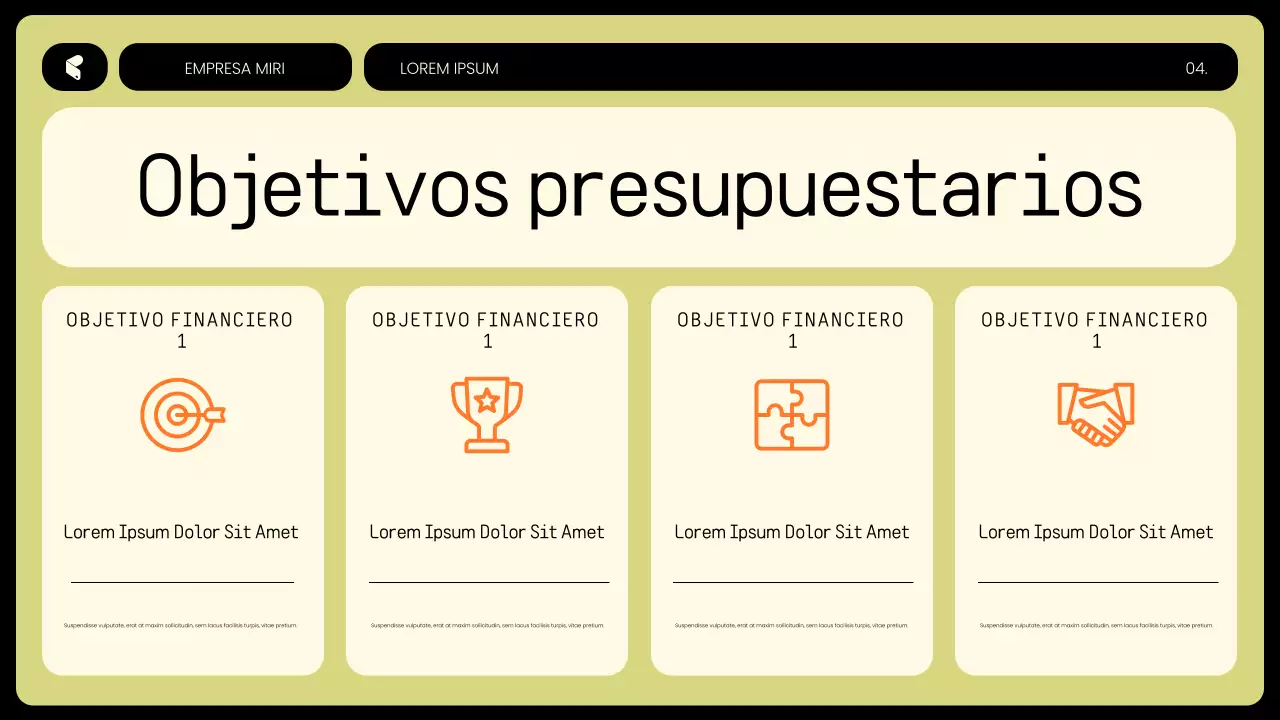 Planificador de presupuesto moderno de color amarillo